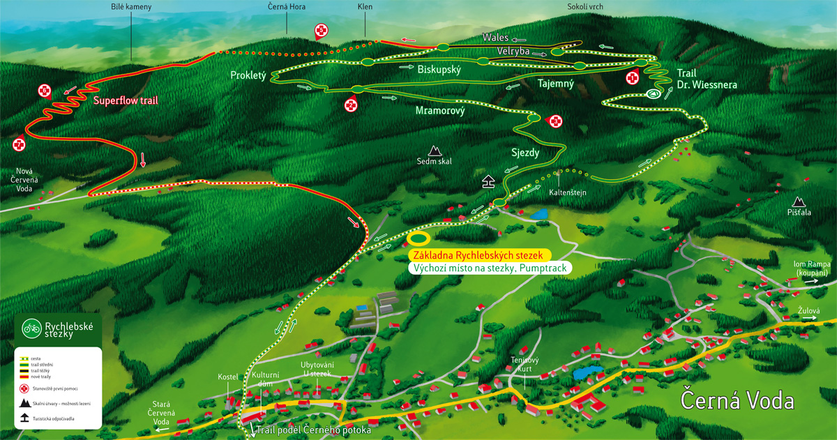 Plastická mapa Rychlebských stezek